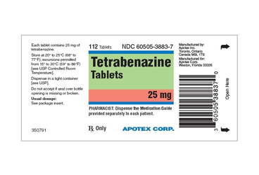 APO-TETRABENAZINE TB 25 MG
